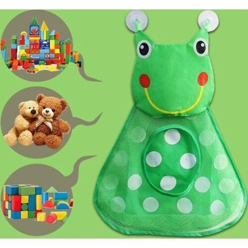 Baby Bath Toys Cute Duck Frog Mesh Net Toy Storage Bag Strong Suction Cups Bath Game Bag Bathroom Organizer Water Toys for Kids