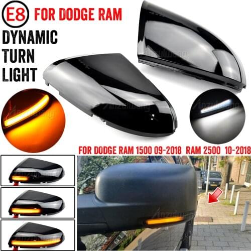 Dynamic Blinker For 2009-2018 Dodge Ram 1500 2500 LED Turn Signal Light Rearview Mirror Sequential Indicator 68064949AA