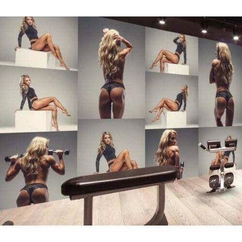 Gym sexy beauty workwear background wall decoration wallpaper murals