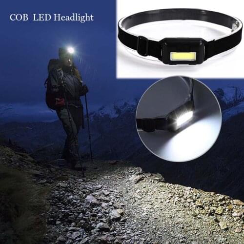 Outdoor Waterproof COB LED Headlamp Headlight 3 Modes Helmet Light Lamp Torch for Running Camping Hiking Fishing with Headband