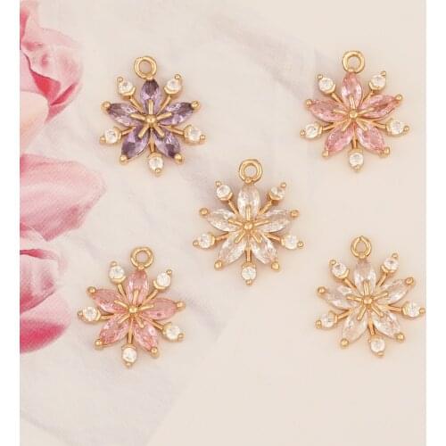 HAOSAW 6Pcs 15*18MM Jewelry Accessories/Flower Shape/DIY Making/Earring Pendants/Choose/Jewelry Findings & Components/Hand Made