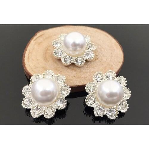 Hot Sale wholesale 20pcs/lot rhinestone Button diamond with pearl Wedding Button crystal DIY hair decoration Accessories YC104