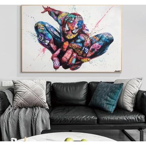 Marvel Graffiti Art Street Pop Art Canvas Painting Spiderman Prints Posters Wall Art Picture Living Home Decorationation