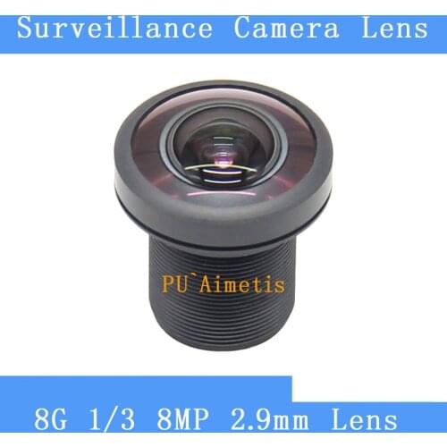 PU`Aimetis 8MP fixed focus F/1.8 2.9mm motion DV lens ultra wide angle full glass 8G HD M12 CCTV lens Camera Security Camera