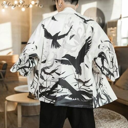 Yukata haori men Japanese kimono cardigan men samurai costume clothing kimono jacket mens kimono shirt yukata haori G046