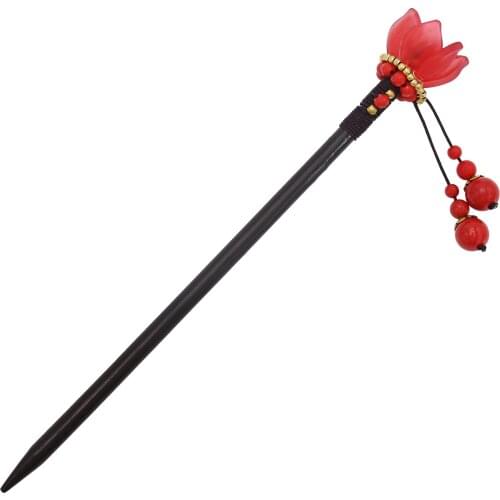 Classic Women Hair Jewelry Flower Chinese Hanfu Hairpins Ethnic Hair Sticks With Stone Tassel Bride Hair Accessories Gift