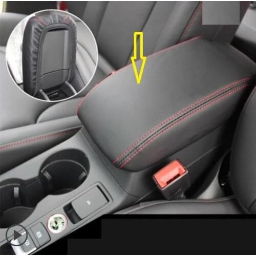 Armrest box Leather Cover For Audi A3 A4L A6L Microfibre Leather Center Armrest Cover For Audi Q3 Q5 A5 A7 Car decoration