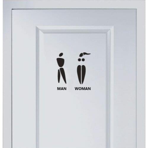 Creative marks for men and womens toilet Vinyl Sticker Fashion for Shop Office Home Cafe Hotel Toilets Door Decor Wall Stickers