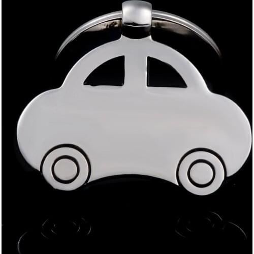 Cute Mini Beetle Car Classic Car Key Ring Double-sided Customizable Logo Keyring Key Chains Holder Key Rings Mens Gift S028