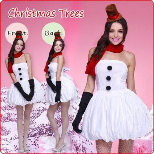 Fashion Christmas Erotic Costume Cute Snow White Snowman Clothing Deguisement Sexy Carnaval Vrouwen Japan South Korea Hot WL117