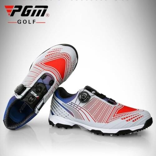 PGM Mens Automatic Knob Golf Shoes Breathable Non-slip Spikes Sneakers Man Lightweight Lace Up Golf Shoes EU39-45 AA51039