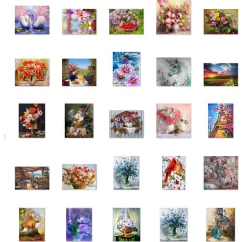 Flowers hoop 8 cross stitch kit people 18ct 14ct UNprinting11ct count print canvas stitches embroidery DIY handmade needlework