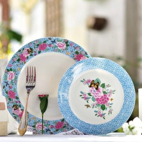 Plates Ceramic Dinner Plate Sets Serving Dishes Set Ceramic Plate Steak Plate Pork Dish Plate Fruit Round Flat Plate Set