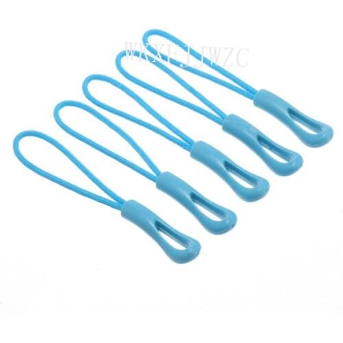 Sky Blue 20pcs Zipper Pulls Strong Hollow Nylon Cord with Rubber Gripper Pull To Fit Any Zipper Materials-Zipper Fixer