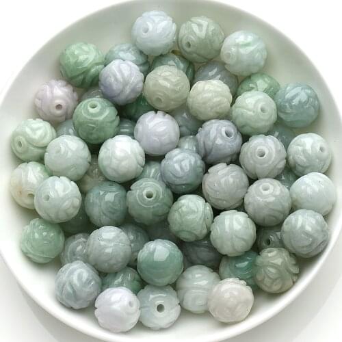 Jade bead A goods wholesale diy jade material hand beaded jade jewelry accessories Carved Jade Beads