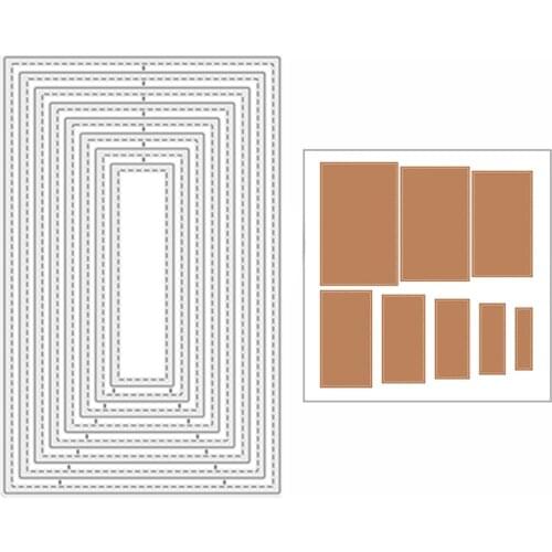 2021 New Nested Stitched Rectangles Metal Cutting Dies for DIY Scrapbooking Decor and Card Making Paper Craft Embossing No Stamp