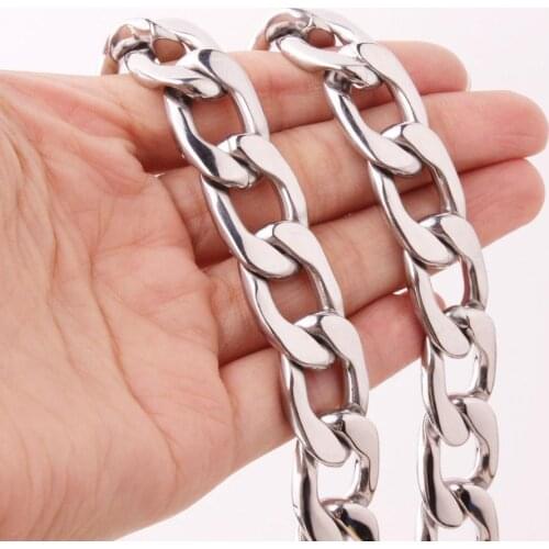 Charming Design Stainless Steel Silver Color 1:1NK Cuban Curb Chain Mens Womens Necklace/Bracelet Unisexs Jewelry 7-40inch