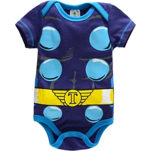 Infant Boy Summer Outfits Short Sleeve Romper Little Boy Super Hero Costume Cotton Soft Boys' One Piece Climbing Suits Clothing