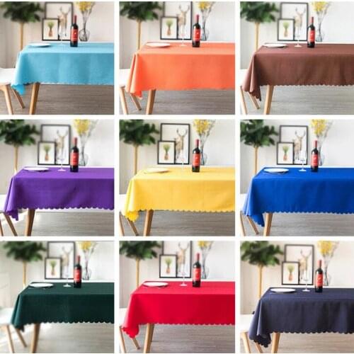 Solid Color Rectangle Table Cloth Christmas Party Wedding Tablecloth Hotel Restaurant Banquet Decoration Table Cover