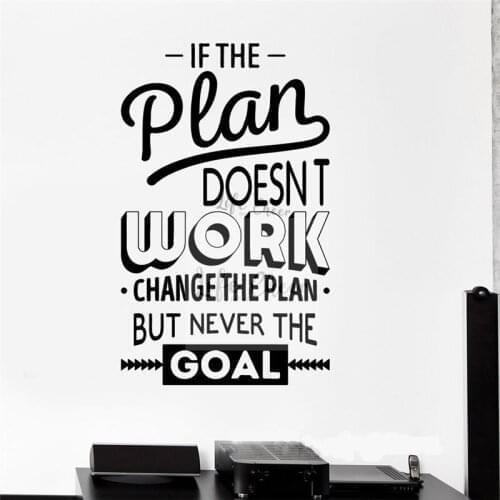 Office Incentive Quote Wall Mural Plans And Goals Vinyl Wall Sticker Work Plans Pvc Wall Decal Study Room Decoration Art AC129