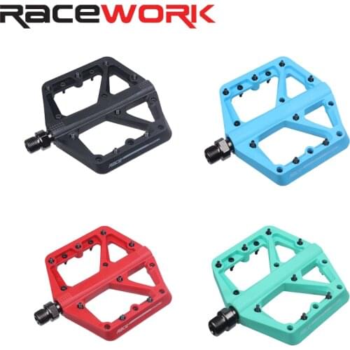 Racework Bicycle Pedals Mtb Nylon Platform Footrest Flat Mountain Bike Paddle Grip Pedalen Bearings Footboards Cycling Foot Hold