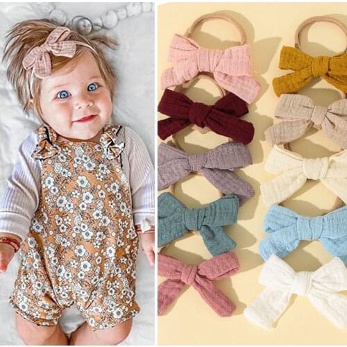 8pcs/set Baby Headband Nylon Elastic Hair Band For Girls Bow Headwear Children Hair Accessories Newborn Photo Props Wholesale