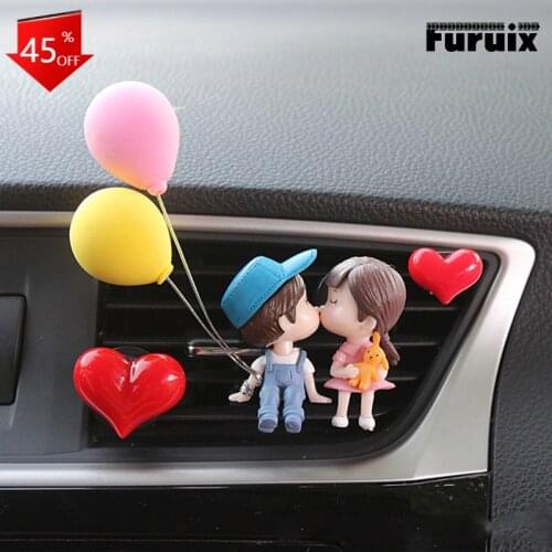 Cute Couple Girl Boy Car Vent Freshener Clipped To Car Vent Car Aromatherapy Essential Oil Diffuser Car Interior Accessories