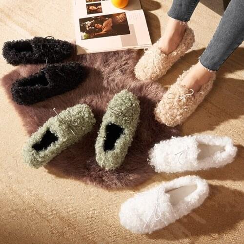 Winter Warm Brand Women Flat Sneakers Winter Plush Fur Female Loafers Faux Fur Female Casual Shoes Flats