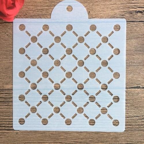 1pc 15 * 15cm mold DIY Pattern hollow template Stencils cake baking sugar powder sieve mold graffiti drawing tiles Stencils -19