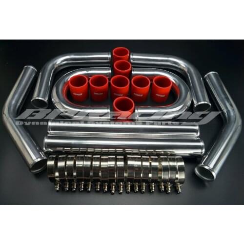 2.25" INCH /OD 57 mm / 2 MM THICKNESS / ALUMINUM TURBO INTERCOOLER PIPING KIT / PIPES/ CLAMP /COUPLER / UNIVERSAL