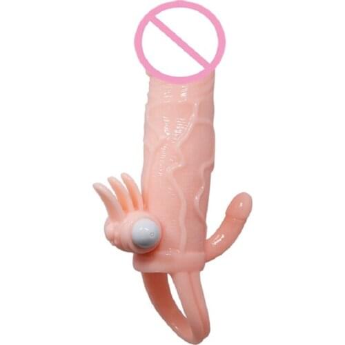 Penis Sleeve Single Frequency Vibrating Sex toy TPR+ABS with LR41 Batteries Condom Cock Ring Dildo Enlargement for Man