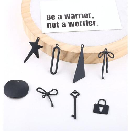 10pcs Korean version of popular fashion black paint earrings for women jewelry geometric pendant earring tassel wild material