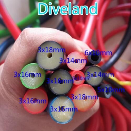 100CM 1Meter Spearfishing Band Tubes 5x10MM 6x10MM 3x16MM 3x14MM 3x18MM Speargun Sling Rubber Tube bands Nature Pure Latex
