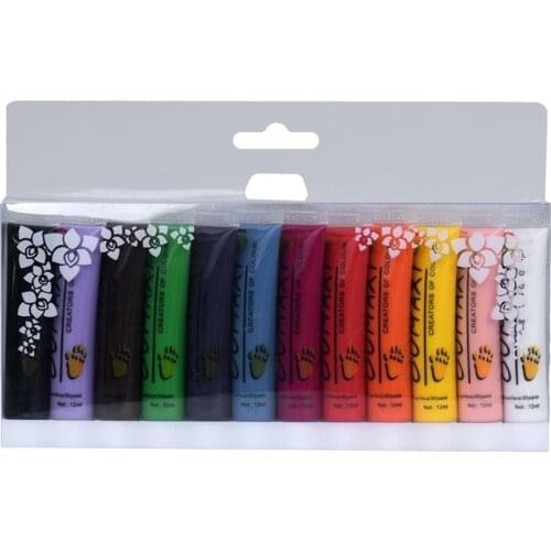 12 Colors Acrylic Painting Gel For DIY Nail Design 12pcs 3D Nail Art Paint Tube Draw Nail Art Tip UV Gel 0515#30