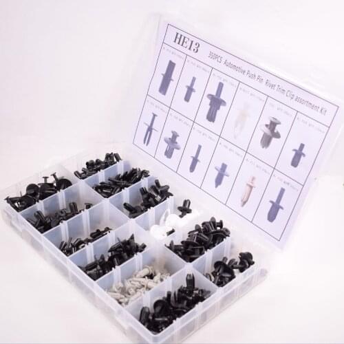 350pc 12 Sizes Auto Car Push Retainer Type Pins Nail Rivet Trunk Cover Trim Moulding Assortment Kit For Ford Honda