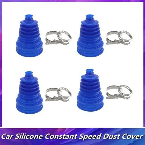 4Pc 25mm High Quality Car Silicone Constant Speed Dust Cover Replacement CV Boot Universal Ball Round Clamp Track Connector Kit