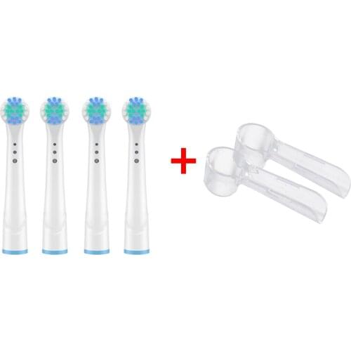 4 x Replacement Brush Heads For Oral-B Electric Toothbrush it Advance Power/Pro Health + 4 protection cover