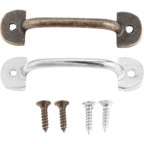 5pcs Alloy Handles w/screws Antique Bronze/Silver Pulls 50mm Hole Drawer Door Cabinet Vintage Home Decor Kitchen Chest Bathroom