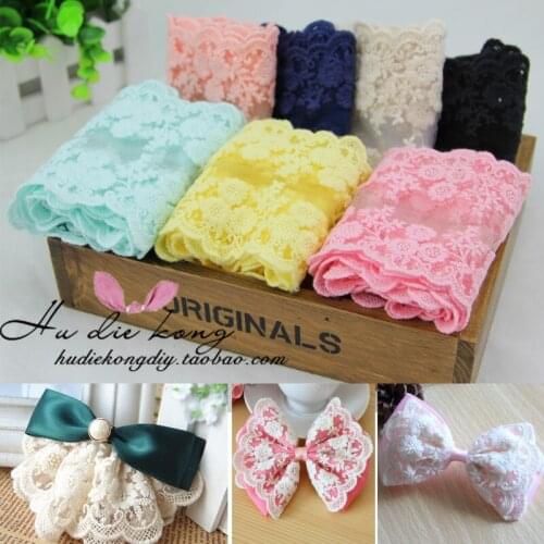 5 Yard/Lot Diy Handmade Headwears Materials 11CM Bilateral Flower Lace Fabric Embroidery Laciness Trim Clothes Accessories
