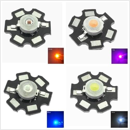 50pcs 1W 3W High Power warm white/cool white/natural white/red/green/Blue/Royal blue/660/UV/IR850/940 LED with 20mm star PCB