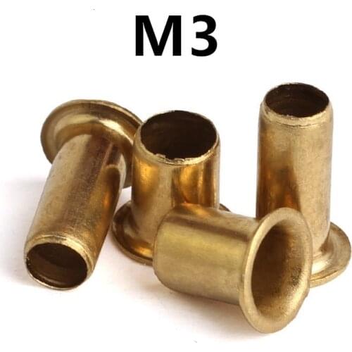 500PCS M3x3/4/5/6/7/8/9/10/12mm GB876 Tubular Rivets Double-sided Circuit Board PCB Nails Copper Hollow Rivet Nuts