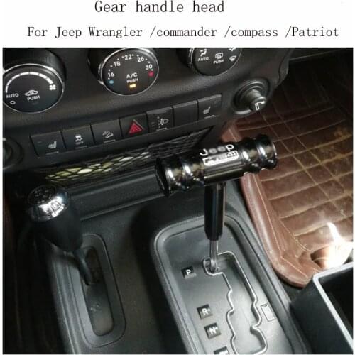 Aluminum alloy Gear handle head fashion gear head shift lever black and silver for Jeep wrangler/ compass/ patriot /commander