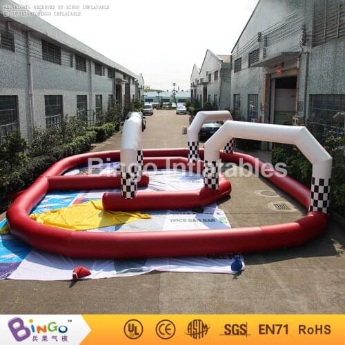 Free shipping Toys Outdoor 11M PVC material Inflatable go karts barriers race track for children