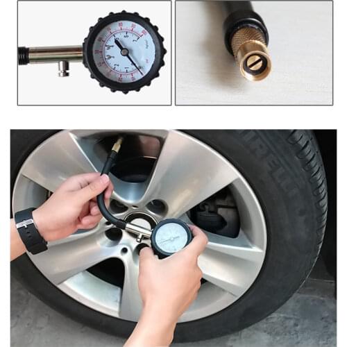 CHIZIYO Accurate Auto Car Tire Pressure Gauge Hose 0-100PSI Meter Automobile Tyre Air Pressure Tester For Car Bike Motorcycle