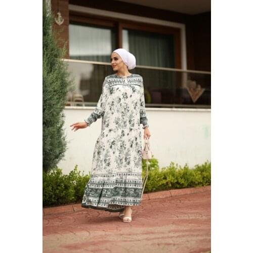 Long Dress Muslim Robe For Women Patterned Dresses Muslim Clothes Garment Hijab European Clothes Abaya Robe Femmes 3abaya Turkey
