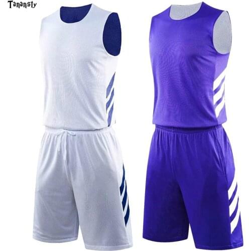 DIY Double-side Basketball Jerseys Reversible basketball jersey throwback jerseys sports Sets Uniforms college kits rose Youth