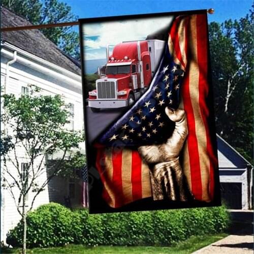 Trucker Flag 3D Full Printing Garden Flags Hanging House Flag Garden Flag Decoration Double-sided Printing