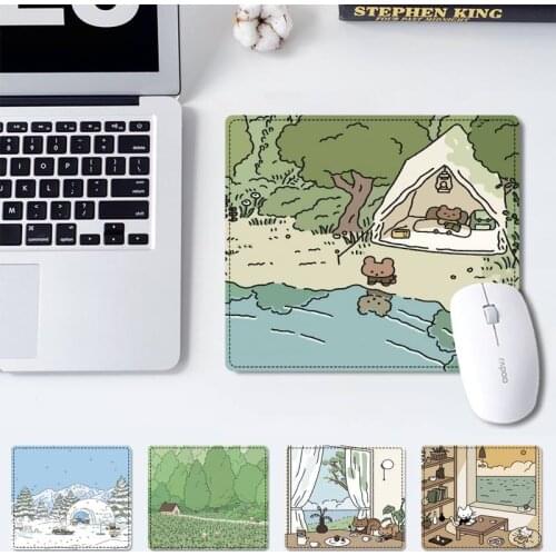 Art Kawaii Cat and rabbit Cute office Pad Small Size Rubber Mouse Pad Gaming Player Desktop Pad Computer Laptop Mouse Pad