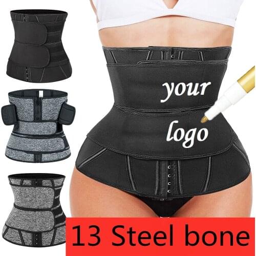 LOGO Custom Waist Trainer Neoprene Latex Belt Body Shapers Tummy Control Modeling Strap Slimming Cincher Corset Burning Girdle