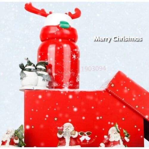 Creative Elk Vacuum Water Bottle 500ml Stainless Steel Water Bottle DIY Christmas Decoration Water Bottle Sport 5 Colors